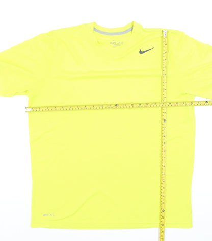 Nike Men's Yellow Dri-FIT Short Sleeve Sports T-Shirt L