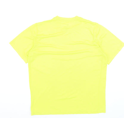 Nike Men's Yellow Dri-FIT Short Sleeve Sports T-Shirt L