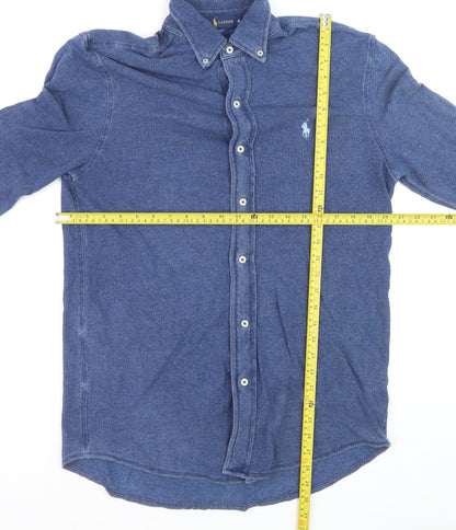 Ralph Lauren Men's Blue Cotton Button-Down Long Sleeve Shirt M