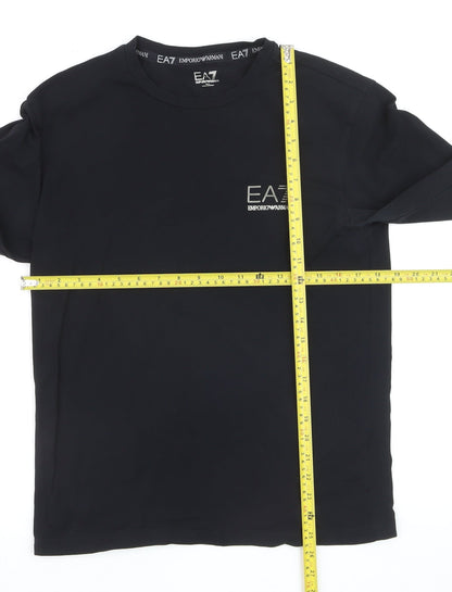 Emporio Armani EA7 Men's Black Long Sleeve Slim Fit Cotton Top Size S