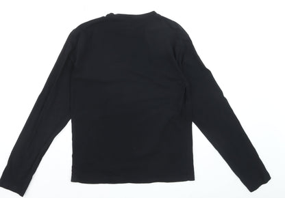 Emporio Armani EA7 Men's Black Long Sleeve Slim Fit Cotton Top Size S