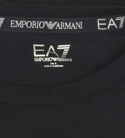 Emporio Armani EA7 Men's Black Long Sleeve Slim Fit Cotton Top Size S