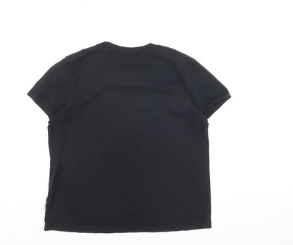 Vans Women’s Black Cotton Crew Neck Logo T-Shirt Size M