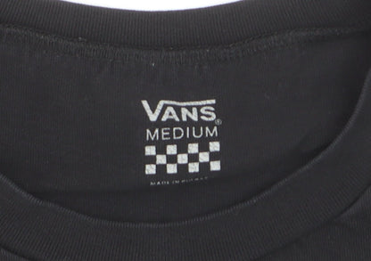 Vans Women’s Black Cotton Crew Neck Logo T-Shirt Size M