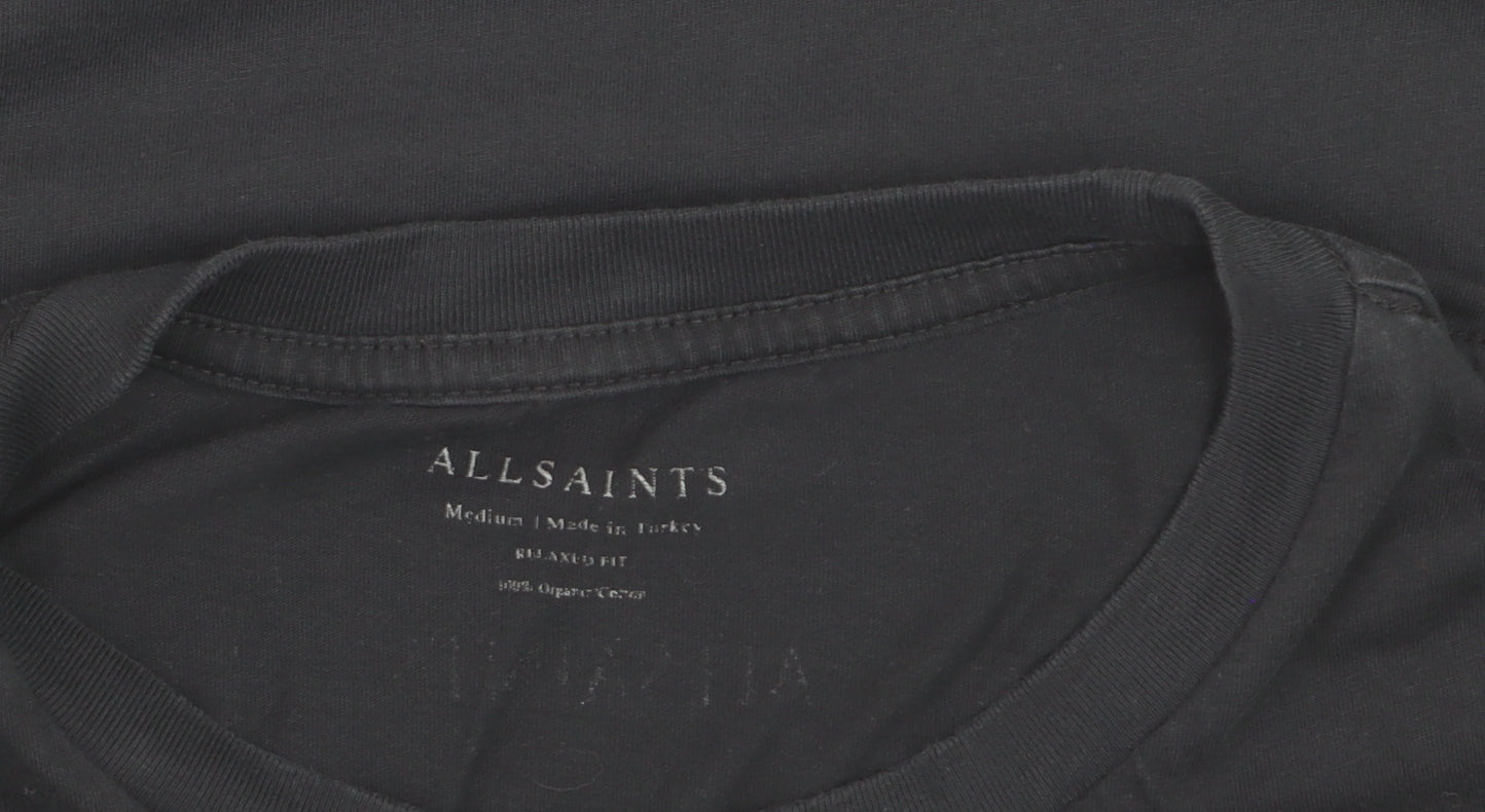 AllSaints Men's Black Joy Addition Cotton Crew Neck T-Shirt Medium