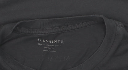 AllSaints Men's Black Joy Addition Cotton Crew Neck T-Shirt Medium