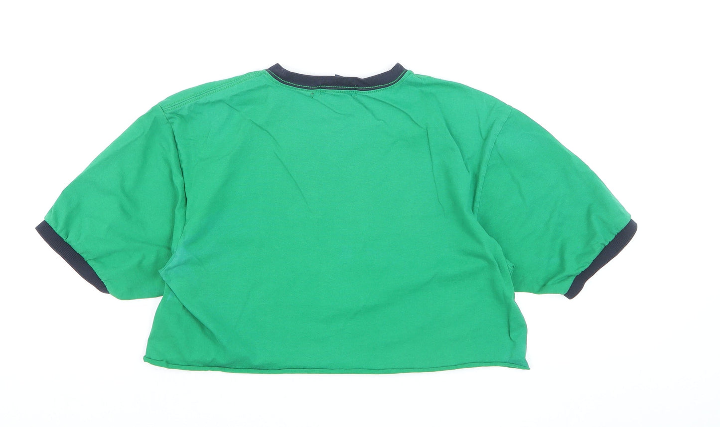 Ralph Lauren Womens Green Cropped T-Shirt XL Nautical Logo Top