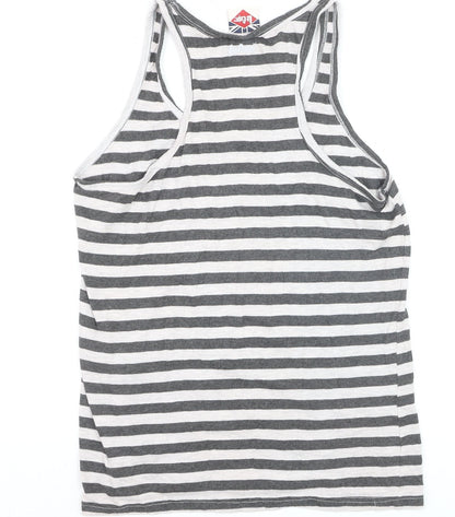 Lee Cooper Womens Grey Striped Racerback Tank Top Size 16