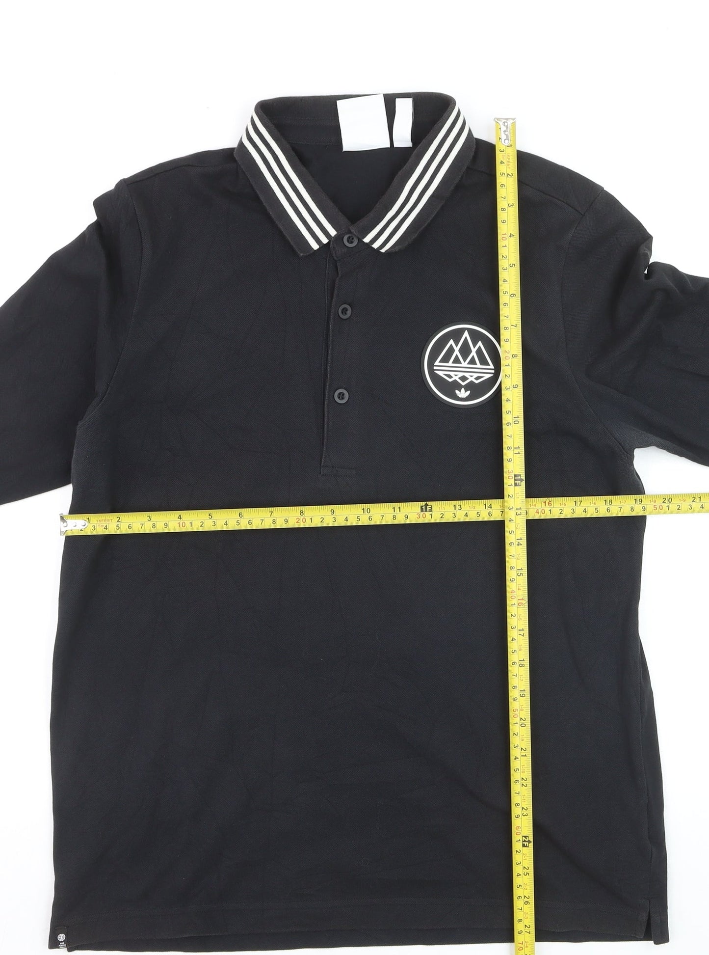 Adidas Spezial Men's Black Long Sleeve Polo Shirt Size M