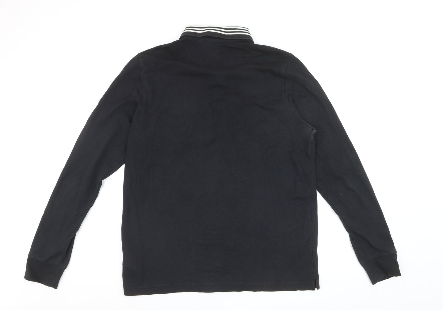 Adidas Spezial Men's Black Long Sleeve Polo Shirt Size M
