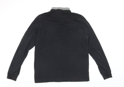 Adidas Spezial Men's Black Long Sleeve Polo Shirt Size M