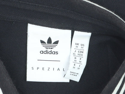Adidas Spezial Men's Black Long Sleeve Polo Shirt Size M