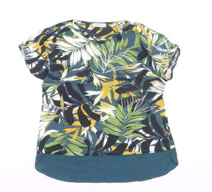 Marks and Spencer Per Una Womens Multicoloured Size 12 Floral Short Sleeve T-Shirt