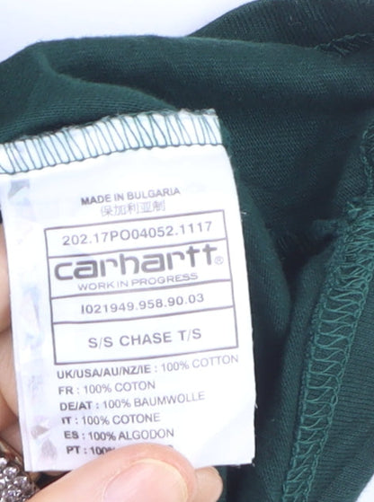 Carhartt Men’s Green Cotton Short Sleeve Logo T-Shirt M