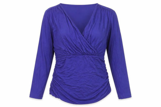 Artigiano Women’s Purple Wrap Style Viscose Jersey Blouse Size 12