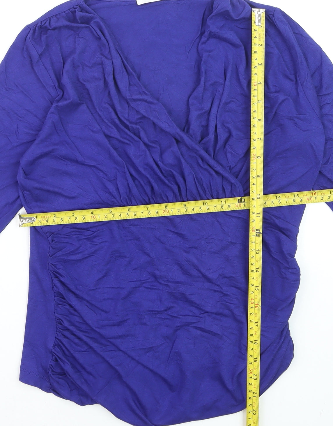 Artigiano Women’s Purple Wrap Style Viscose Jersey Blouse Size 12