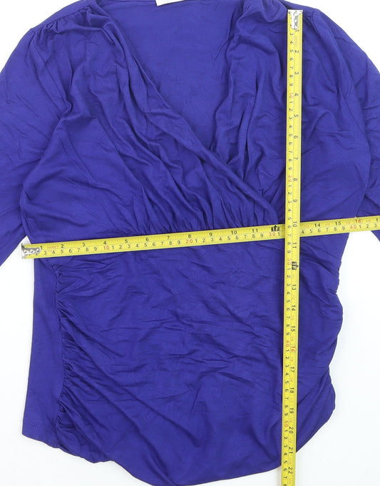 Artigiano Women’s Purple Wrap Style Viscose Jersey Blouse Size 12