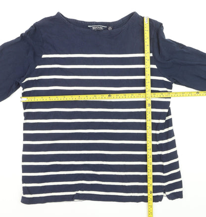 Regatta Women's Blue Striped Long Sleeve Cotton T-Shirt Size 20