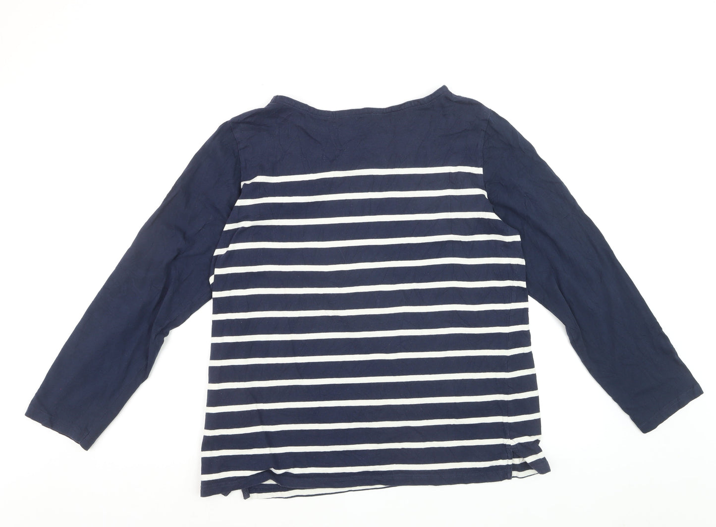 Regatta Women's Blue Striped Long Sleeve Cotton T-Shirt Size 20