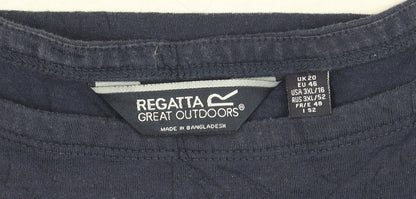 Regatta Women's Blue Striped Long Sleeve Cotton T-Shirt Size 20