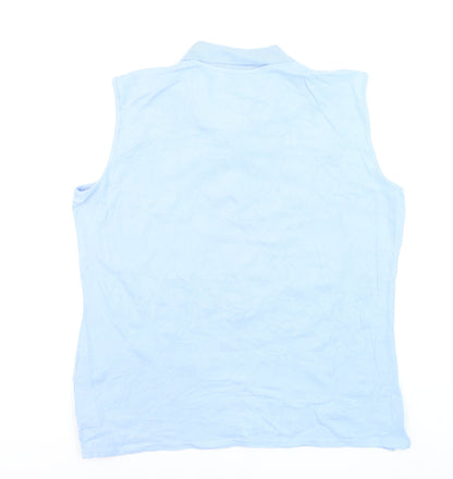 Glenmuir Womens Blue Sleeveless Polo Shirt XL Cotton Blend