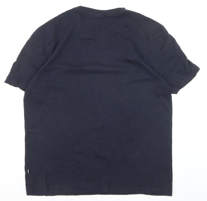 BOSS Men's Navy Blue XL Mercerised Cotton Crew Neck T-Shirt