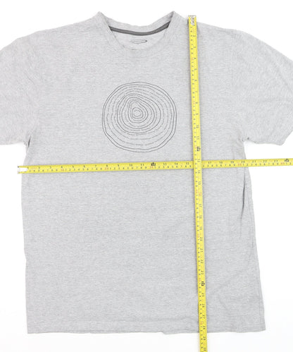 Mountainlife Men's Grey Graphic Print Crew Neck Cotton T-Shirt M