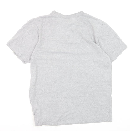 Mountainlife Men's Grey Graphic Print Crew Neck Cotton T-Shirt M