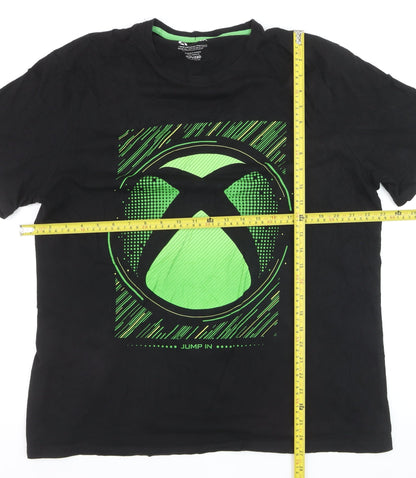 F&F Xbox Black Green Graphic Men's 2XL Short Sleeve T-Shirt