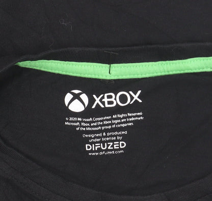 F&F Xbox Black Green Graphic Men's 2XL Short Sleeve T-Shirt