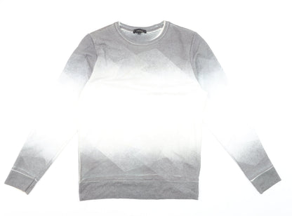 River Island Men's Grey Ombre Geometric Pullover Sweatshirt M