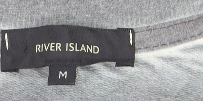 River Island Men's Grey Ombre Geometric Pullover Sweatshirt M