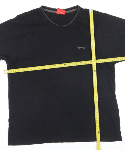 Slazenger Men's Black Crew Neck Cotton T-Shirt Size L