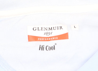 Glenmuir 1891 Men's Light Blue Collared Performance Polo T-Shirt Size L