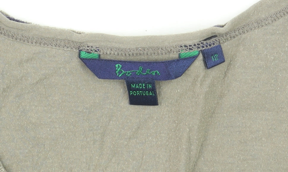 Boden Women’s Blue Long Sleeve Cotton Jersey Top Size 12