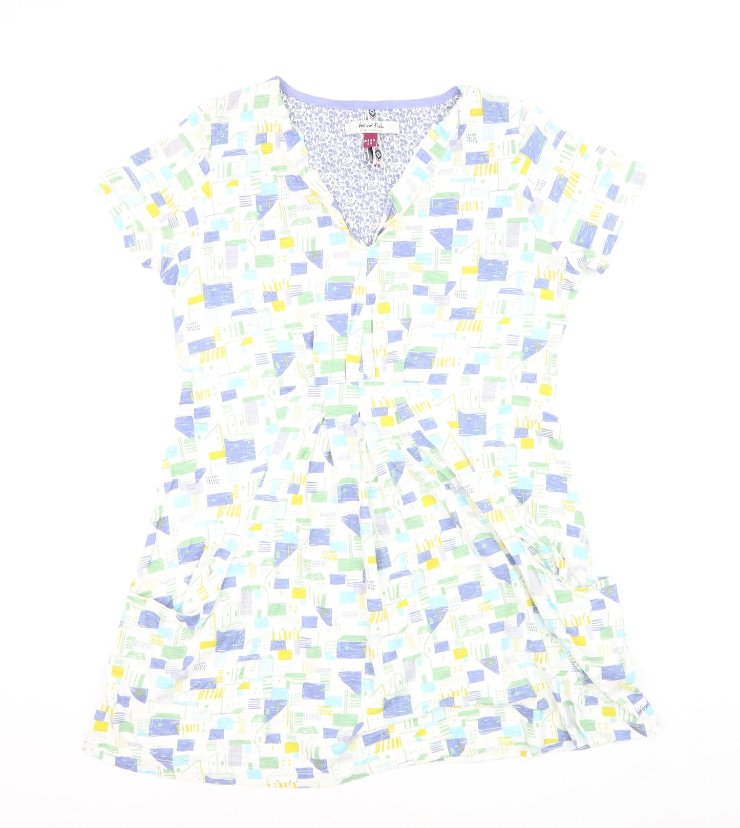 Weird Fish Women's Multicoloured Cotton Tunic Blouse Size 14