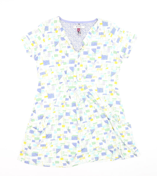 Weird Fish Women's Multicoloured Cotton Tunic Blouse Size 14