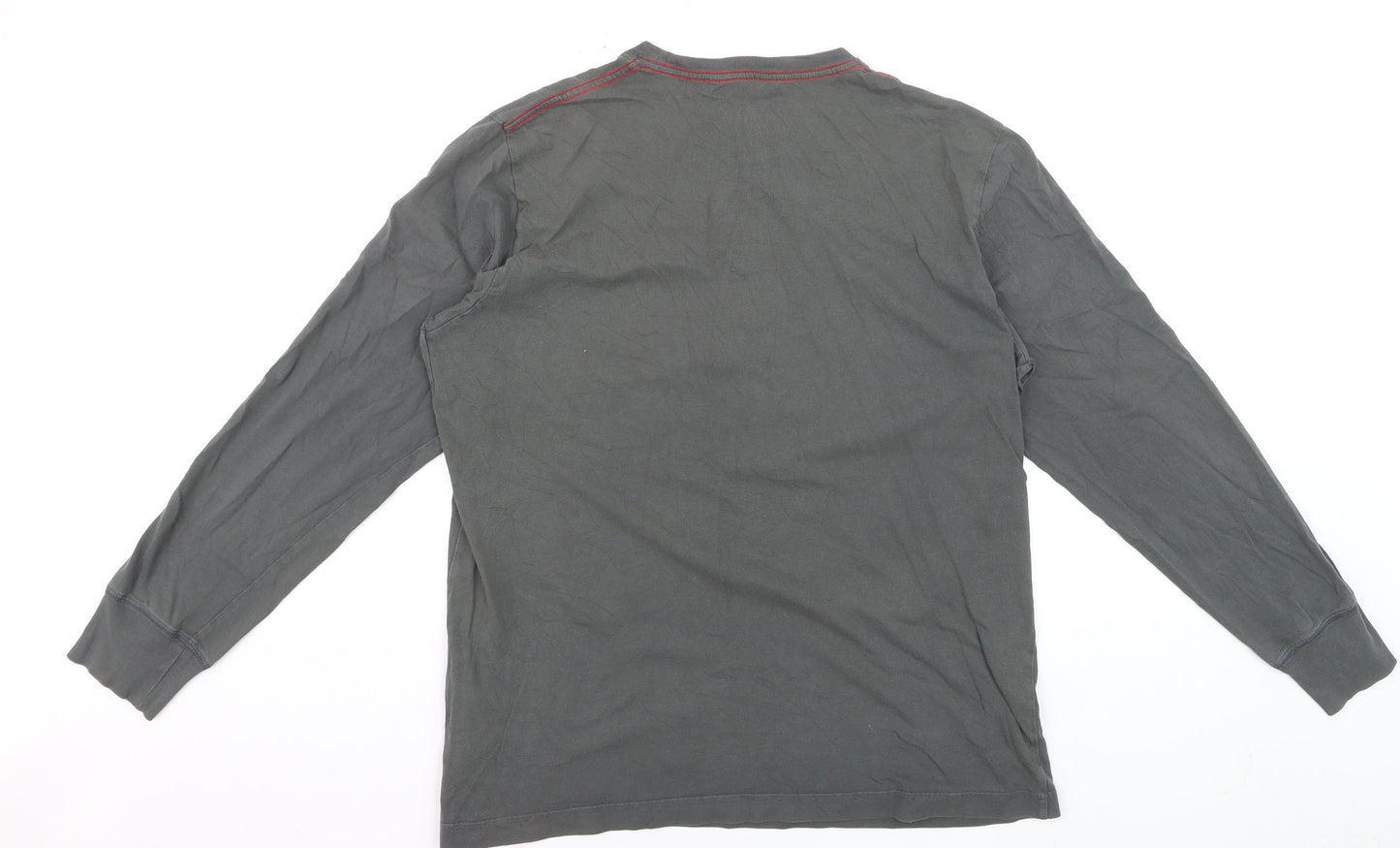 Boden Men's Grey Long Sleeve Cotton Crew Neck T-Shirt L