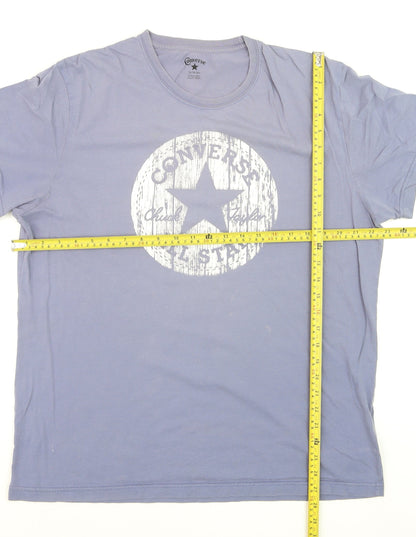 Converse Men's Blue Short Sleeve Crew Neck Graphic T-Shirt XL