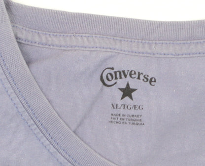 Converse Men's Blue Short Sleeve Crew Neck Graphic T-Shirt XL