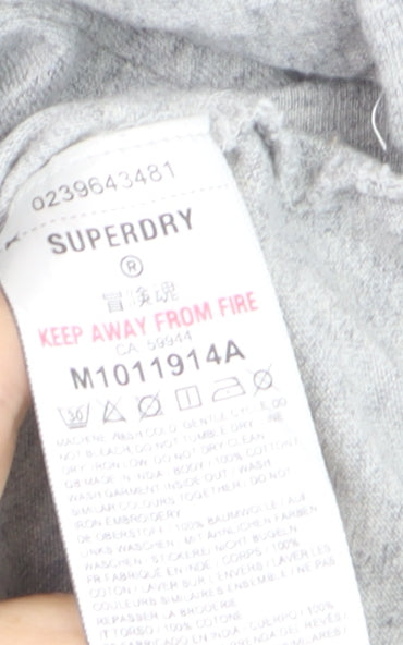 Superdry Men's Grey Crew Neck Cotton Sports T-Shirt Size M
