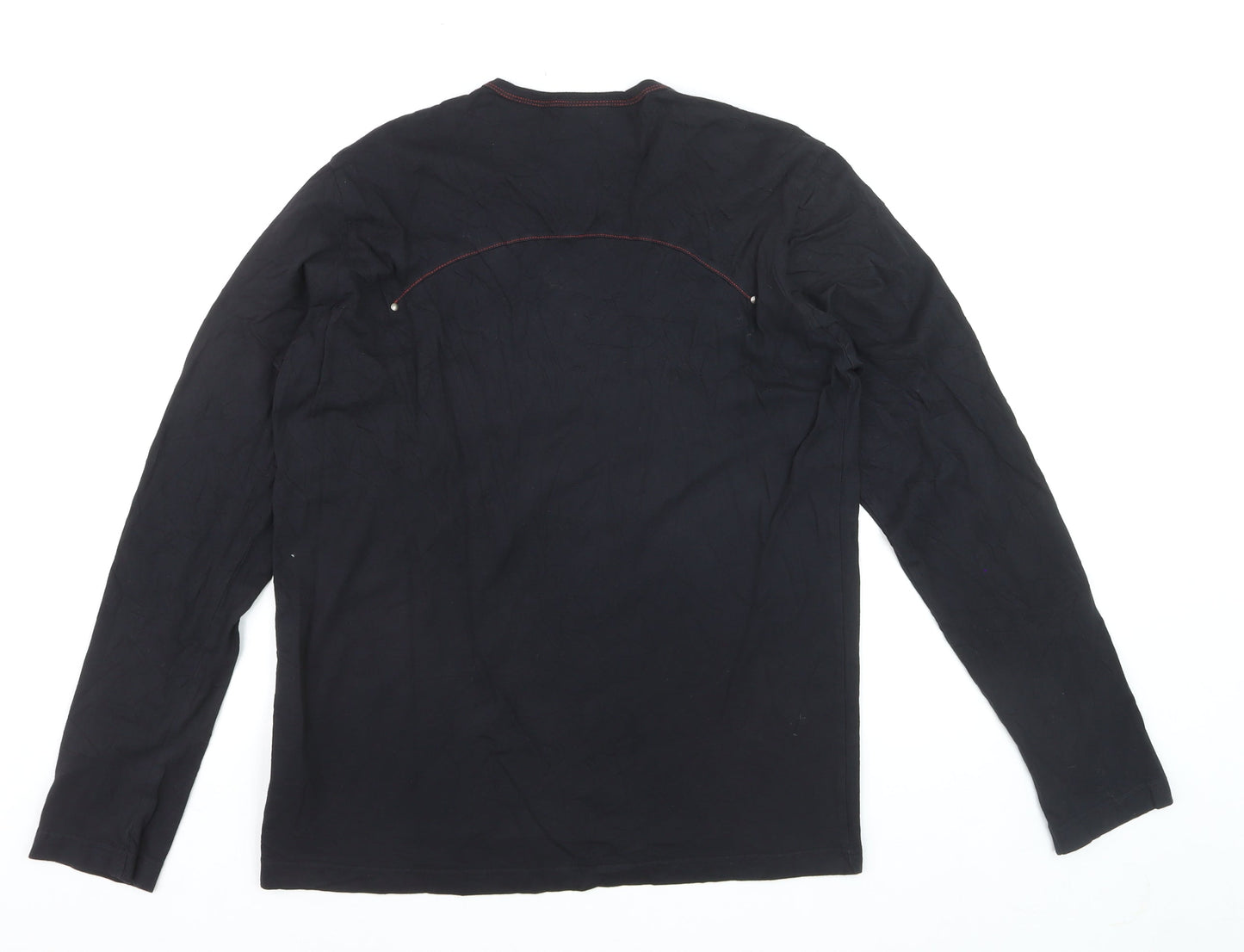 Replay Men’s Black Long Sleeve Cotton Crew Neck Top M
