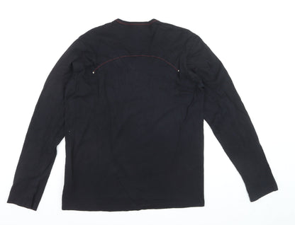 Replay Men’s Black Long Sleeve Cotton Crew Neck Top M