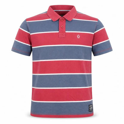 Criminal Damage Men's Multicoloured Striped Cotton Polo Shirt Size L