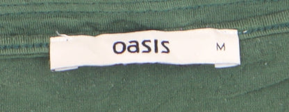 Oasis Women’s Green Long Sleeve Cotton Basic T-Shirt M
