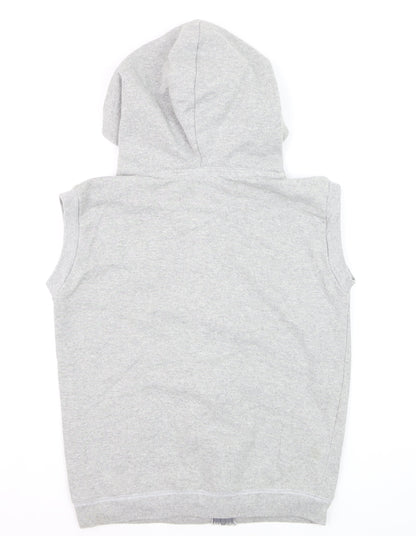 Ushiwear Men’s Grey Sleeveless Full Zip Hoodie S Lightweight