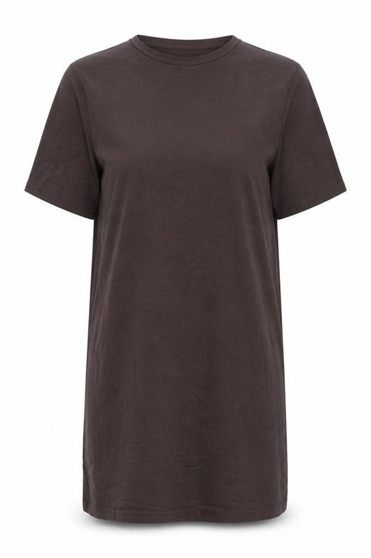Boohoo Women’s Brown Short Sleeve Basic Stretch T-Shirt UK 12