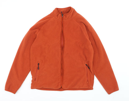 Marks and Spencer Men's Dark Orange Fleece Full Zip Sweatshirt XL