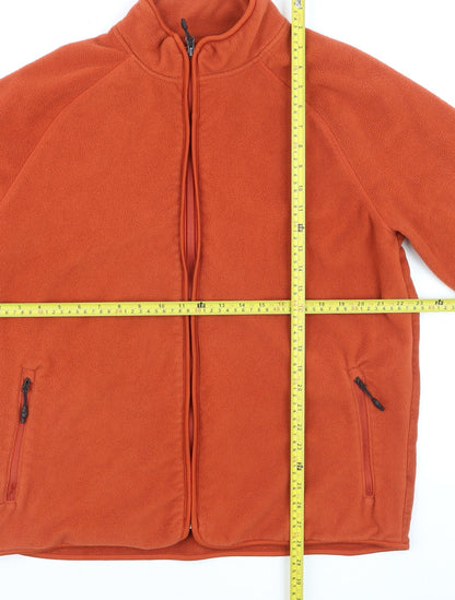 Marks and Spencer Men's Dark Orange Fleece Full Zip Sweatshirt XL