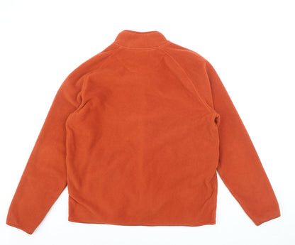 Marks and Spencer Men's Dark Orange Fleece Full Zip Sweatshirt XL